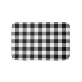 Tapete De Banheiro Padrão preto e branco de Gingham