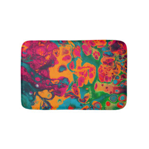 Tapete De Banheiro Padrão Psicodélico Trippy Colorful