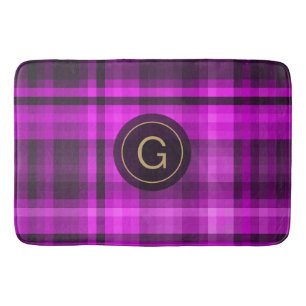 Tapete De Banheiro Padrão Rosa Quente do Madras Personalizado Inicial