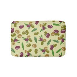 Tapete De Banheiro Padrão Rustic Olive and Olive Leaves