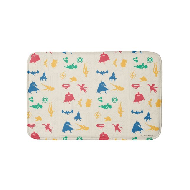 Tapete De Banheiro Padrão Silhouette da Liga Super-Animais e Justiça (frente)