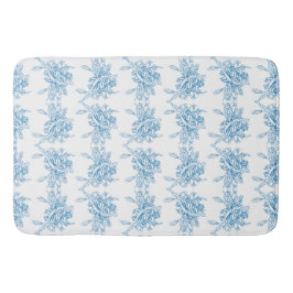 Tapete De Banheiro Padrão Toile Francês Azul
