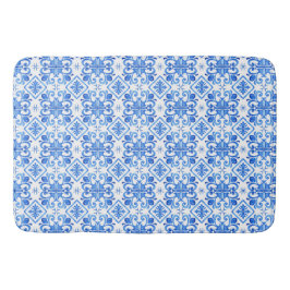 Tapete De Banheiro Padrão Toile Francês Azul
