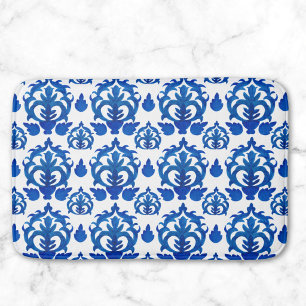 Tapete De Banheiro Padrão Toile Francês Azul