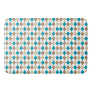 TAPETE DE BANHEIRO PADRÃO TURQUOISE BROWN TAN DIAMOND