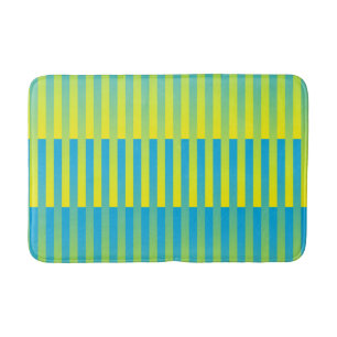Tapete De Banheiro Padrão verde amarelo azul riscado