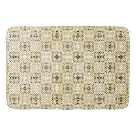 Tapete De Banheiro Padrão verificado preto, branco e amarelo