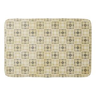 Tapete De Banheiro Padrão verificado preto, branco e amarelo