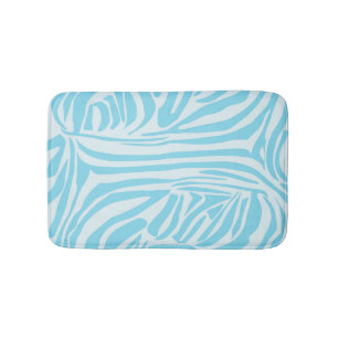 Tapete De Banheiro Padrão Zebra Azul