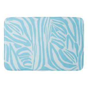 Tapete De Banheiro Padrão Zebra Azul