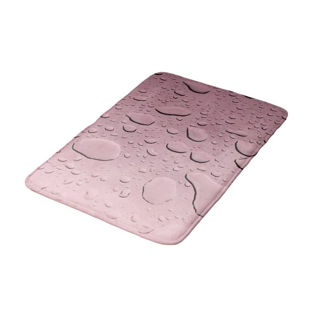 Tapete De Banheiro Padrões de Abstrato de gotas de água, Rosa metálic (Angulado)