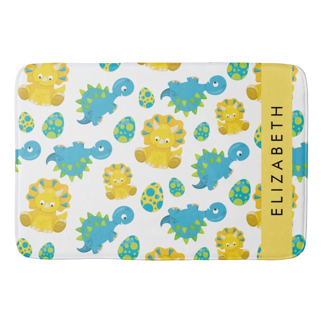 Tapete De Banheiro Padrões De Dinossauros, Dinossauros Bonitos, Seu N (Frente)