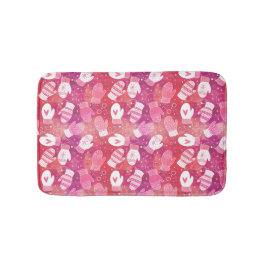 Tapete De Banheiro Padrões de natal em rosa