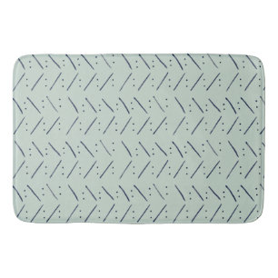 Tapete De Banheiro Padrões de Sage Indigo minimalistas em traços