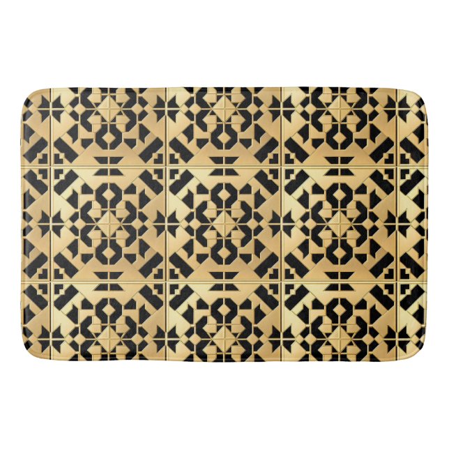 Tapete De Banheiro Painel Dourado Geométrico (Frente)