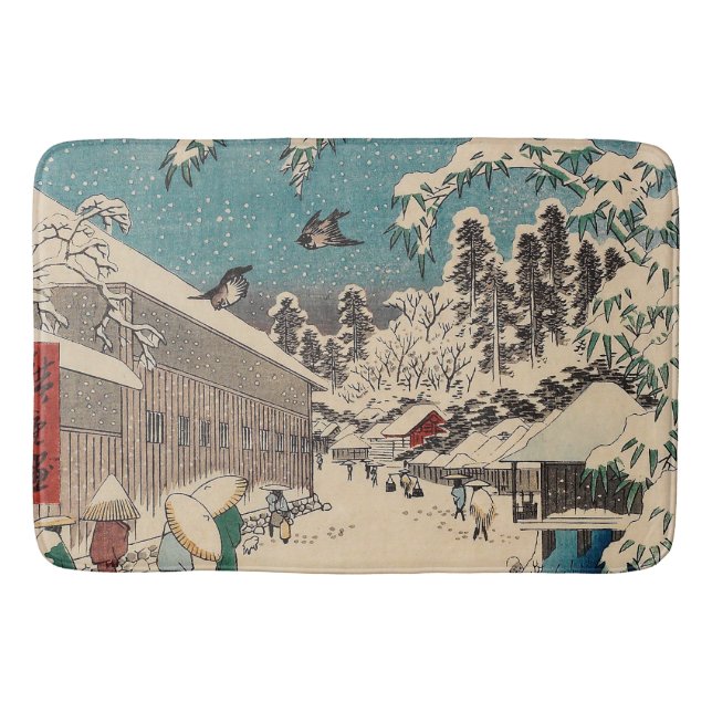 Tapete De Banheiro País japão da paisagem de inverno de Hiroshige (Frente)