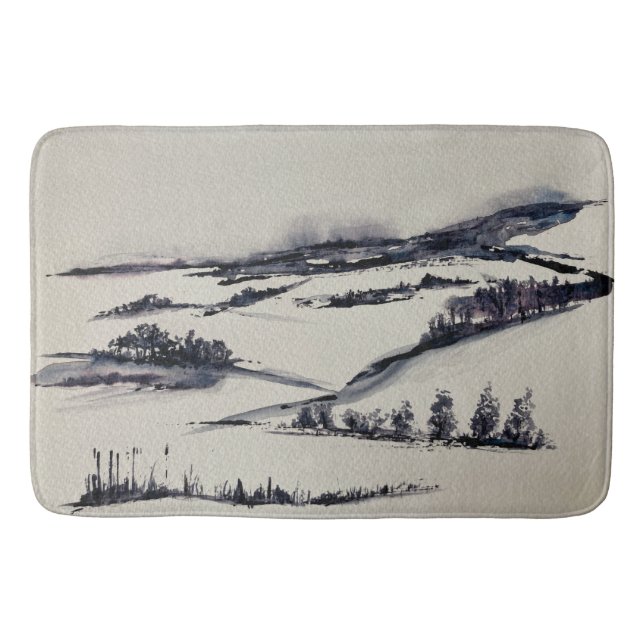 Tapete De Banheiro Paisagem de Neve (Frente)