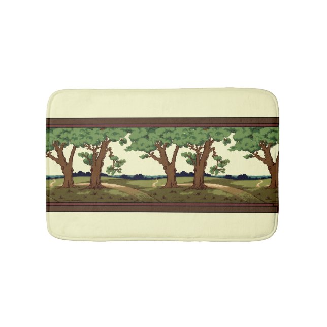 Tapete De Banheiro Paisagem De Oak De Estilo De Artes E Artesanatos V (frente)