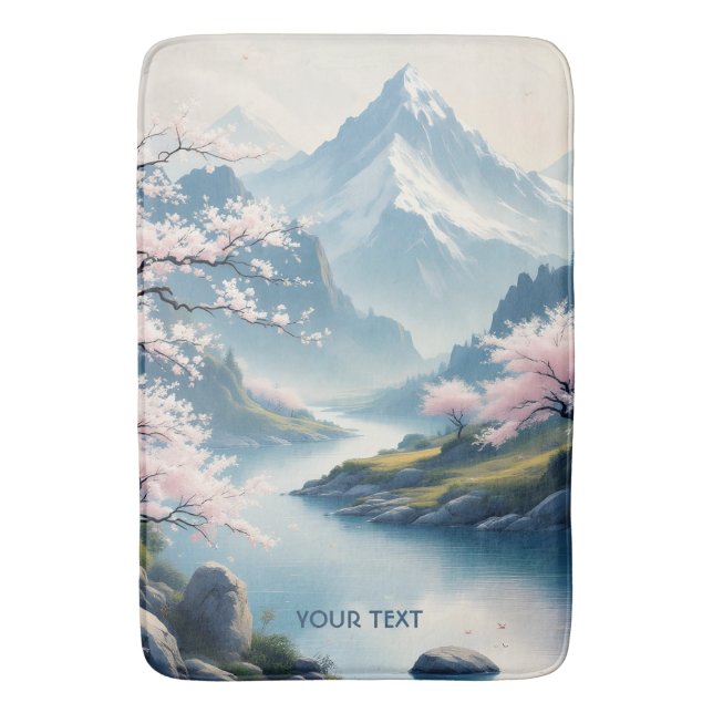 Tapete De Banheiro Paisagem de Primavera japonês fantasiosa (Frente Vertical)