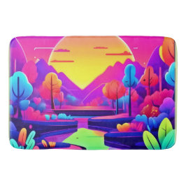 Tapete De Banheiro Paisagem neon Sunset