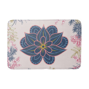 Tapete De Banheiro Paisley Art, Trabalho de arte gráfico azul e roxo