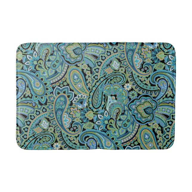 Tapete De Banheiro Paisley Forest Green (Frente)
