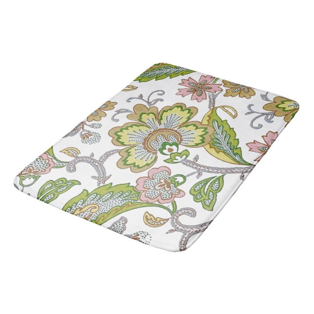 Tapete De Banheiro Paisley Garden Stylized Floral Embroidery (Angulado)