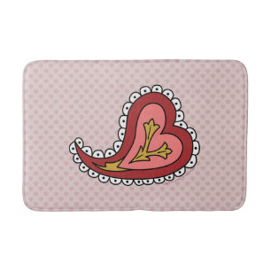 Tapete De Banheiro Paisley Heart Bath Mat