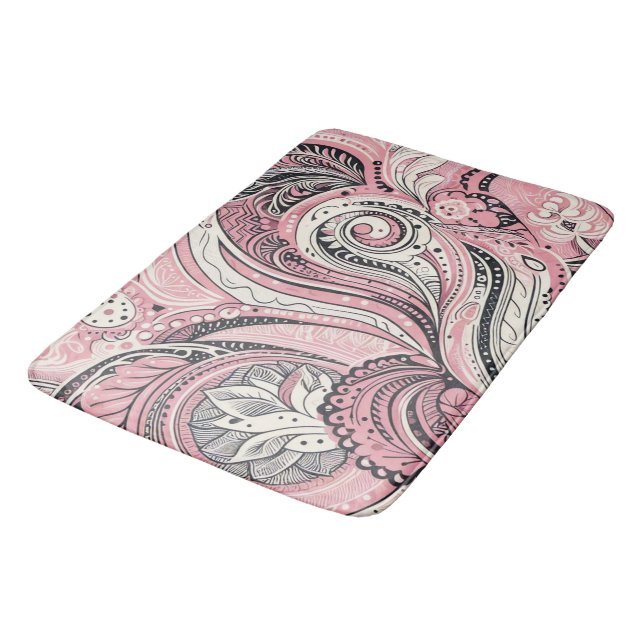 Tapete De Banheiro Paisley Rosa, O Home Studio (Angulado)