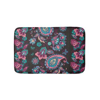 Tapete De Banheiro Paisley Stripe: Decorativa Negra Sem Semente