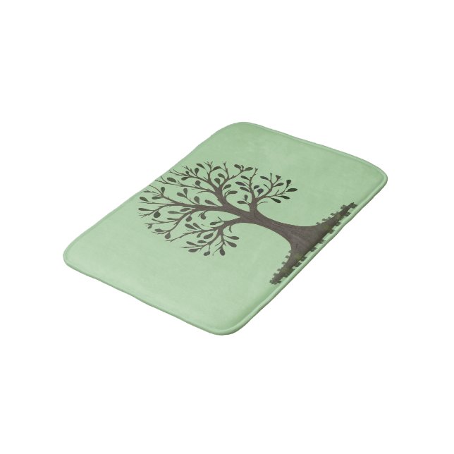 Tapete De Banheiro 🌳 Pale Green Tree of Life Bath Mat - Bathroom Dec (Angulado)