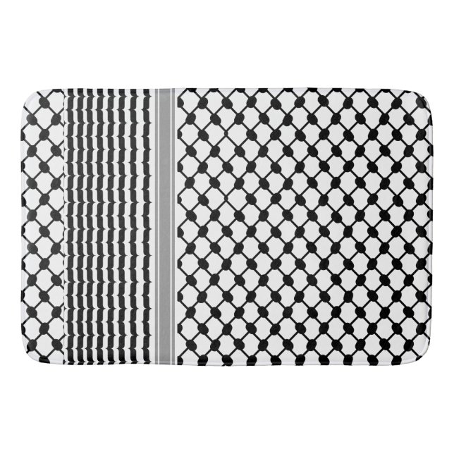 Tapete De Banheiro Palestino Hatta Keffiyeh Kufiya Folk (2 Padrão) (Frente)
