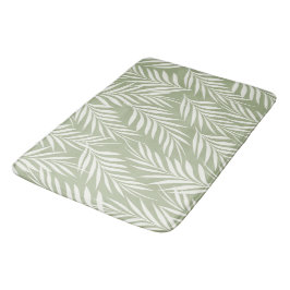 Tapete De Banheiro Palma Elegante Deixa Leite Padrão Verde De Oliva