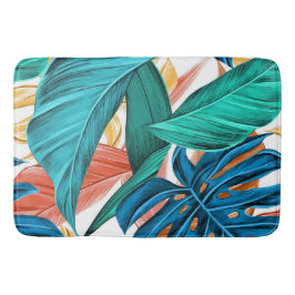 Tapete De Banheiro Palmeiras e folhas exóticas tropicais