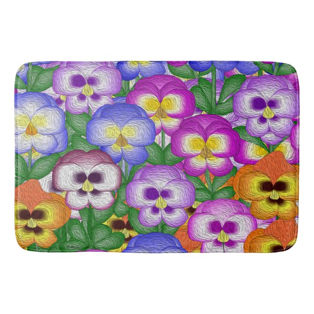 Tapete De Banheiro Pansies Bath Mat (Frente)