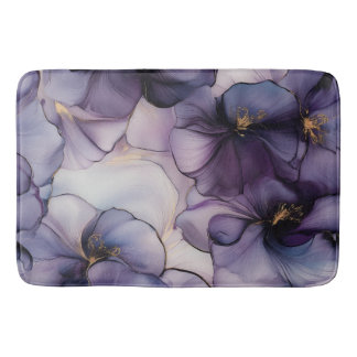 Tapete De Banheiro Panteras Roxas Violetas Aquarela Floral