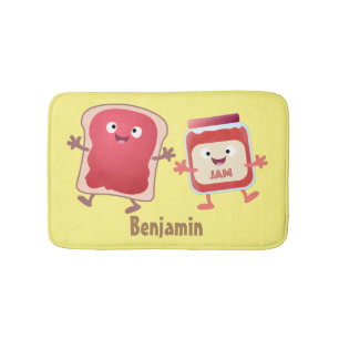 Tapete De Banheiro Pão engraçado e personagens de desenho animados de