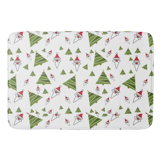 Tapete De Banheiro Papai Noel e Árvores de Natal (Frente)