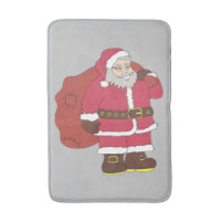 Papai Noel em vermelho com saco de presentes e ócu