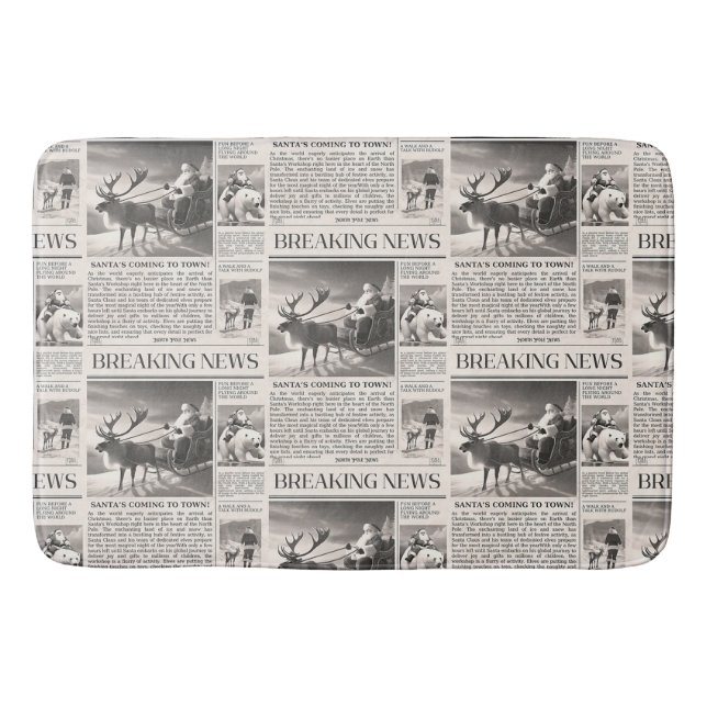 Tapete De Banheiro Papais noeis Ursos Quebrando Notícias Jornais Vest (Frente)