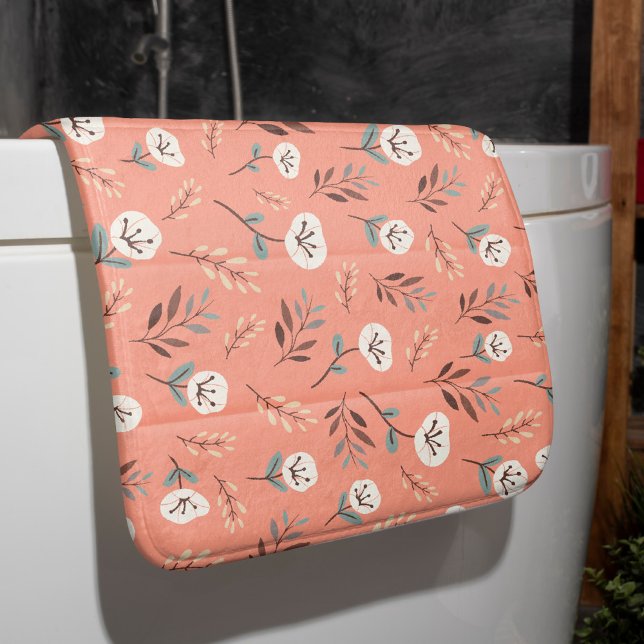 Tapete De Banheiro Papas brancas Bath Mat em Vermelho (Criador carregado)