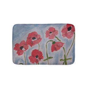 Tapete De Banheiro Papas Vermelhos Selvagens Bath Mat