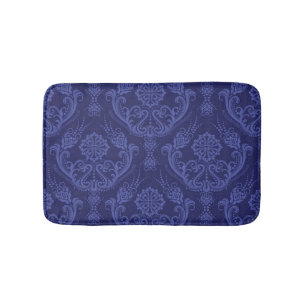 Tapete De Banheiro Papel de parede floral azul luxuoso do damasco