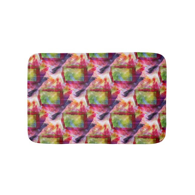 Tapete De Banheiro Papel de parede verde, vermelho abstrato (frente)