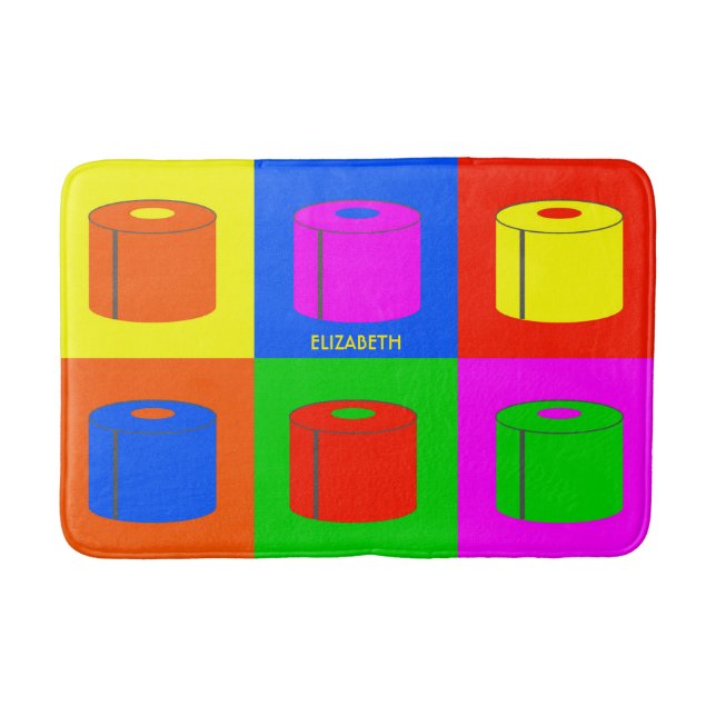 Tapete De Banheiro Papel higiênico retrô-psicodélico Pop (Frente)