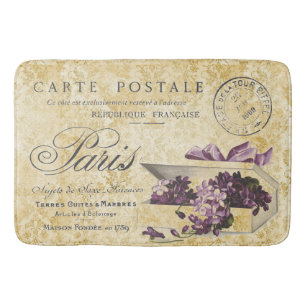 Tapete De Banheiro Paris Lilacs Carte Postale