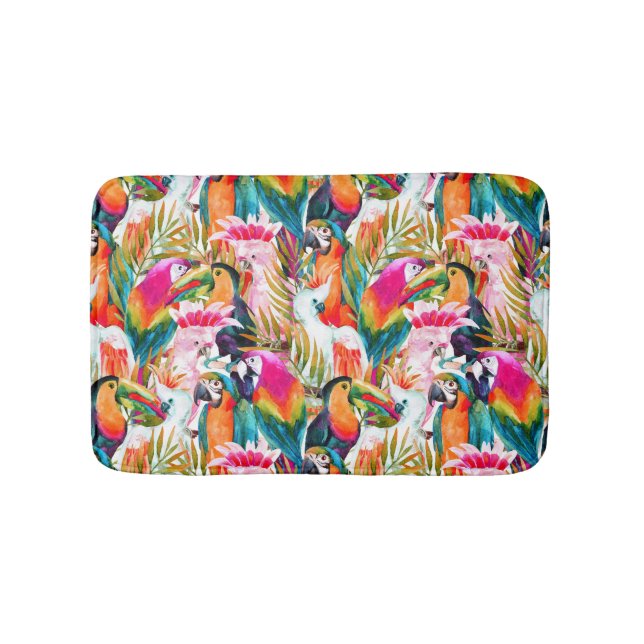 Tapete De Banheiro Parrots & Palm Folaves (frente)