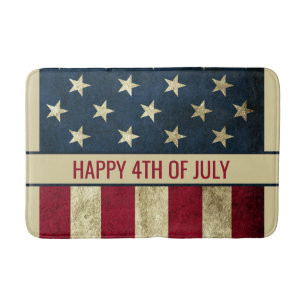 Tapete De Banheiro Partido Vintage American Flag 4 De Julho