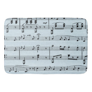 Tapete De Banheiro Partitura Azul