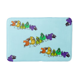 Tapete De Banheiro Pássaros Coloridos Engraçados Bath Mat - Personali